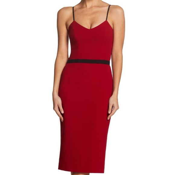Dress the Population Red Midi Dress - Picture 1 of 8